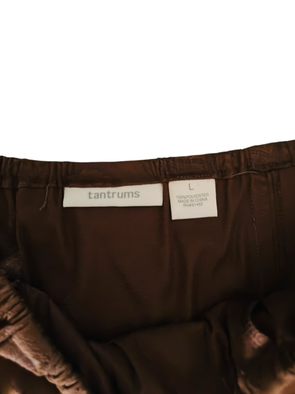 Tantrums Womens L Brown Faux Suede Maxi Skirt Embossed Elastic Waist - Picture 6 of 6